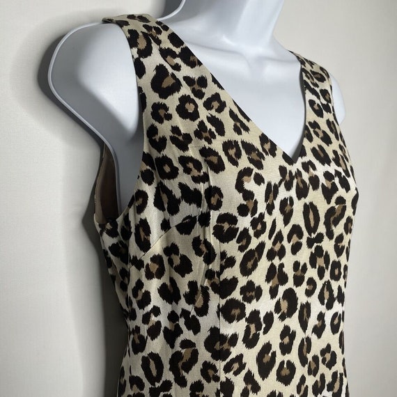 Vintage 90s Nicole Miller Leopard Print Rayon Min… - image 4