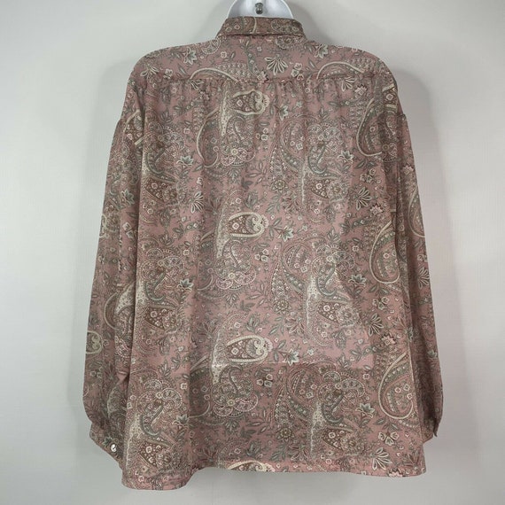 Vintage 80s Judy Bee Dusty Pink Green Paisley Bal… - image 5