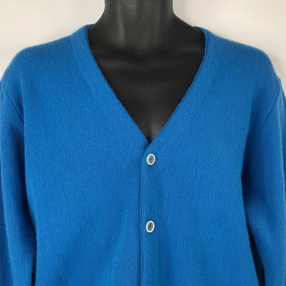 Vintage 60s Daytons Mens Store Blue Acrylic Cardig