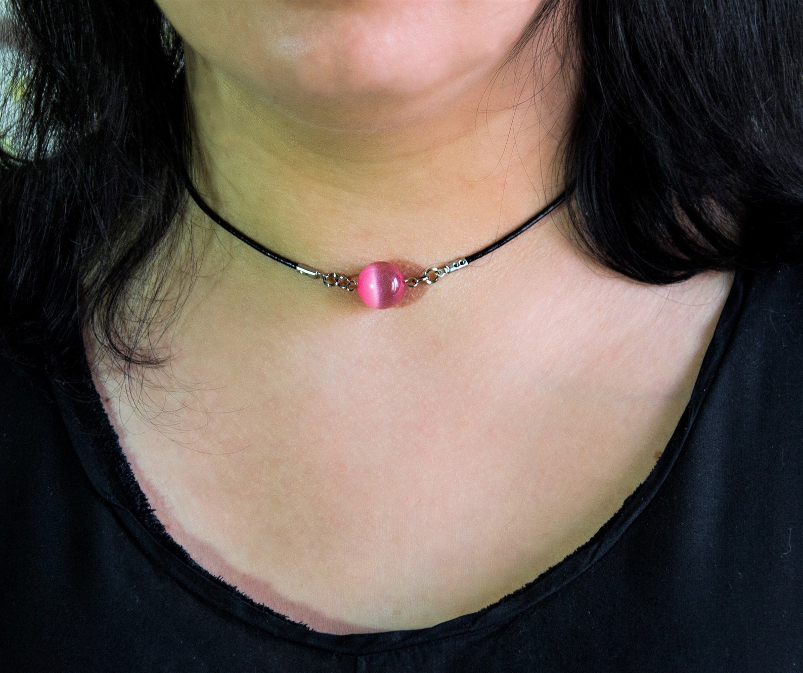 Collier Choker Gothique Zookey En Cuir Noir - Réglable, Style Punk Rock Pour Femmes
