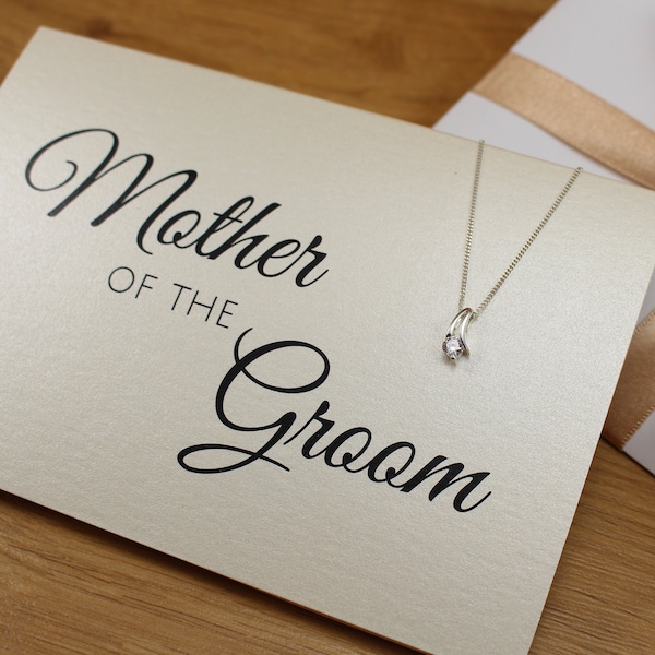 Mother of the Groom Necklace Gift 925 Sterling Silver, Mum Wedding Gift, Jewellery For Mum on Wedding Day from Your Son and Daughter-in-Law