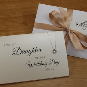 Cadeau de mariage pour fille, collier en argent sterling 925, cadeau de mariage pour jeune mariée, avec carte personnalisée
