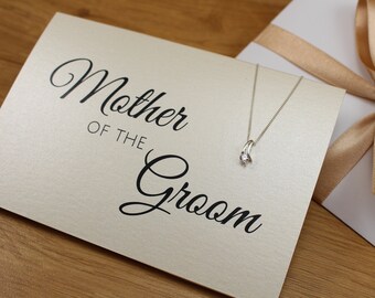 Mother of the Groom Necklace Gift 925 Sterling Silver, Mum Wedding Gift, Jewellery For Mum on Wedding Day from Your Son and Daughter-in-Law