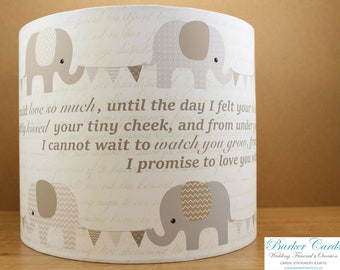 Elephant Nursery Lampshade | Neutral | Nursery Decoration | Nursery Ideas | Boys Nursery |Girls Nursery | |Nursery Decor |Elephant Nursery