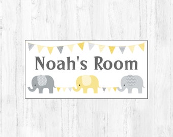 Bedroom Door Sign, Nursery Door Sign , Elephant Door sign, Girls Bedroom, Boys Bedroom