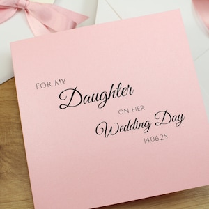 Carte de mariage pour fille, carte de mariage personnalisée pour ma fille le jour de son mariage, personnalisée avec la date du mariage, enveloppe incluse.