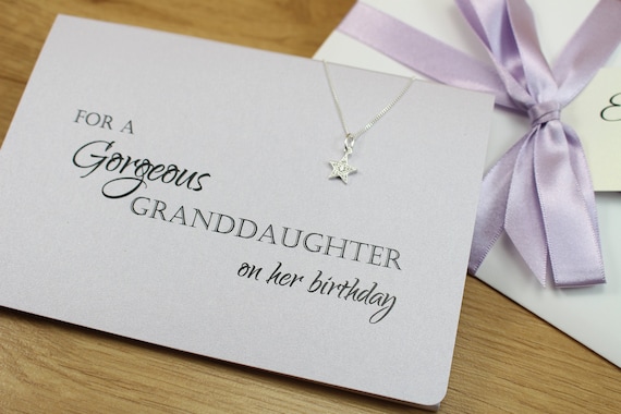 Granddaughter Gift 925 Sterling Silver CZ Star Necklace Personalised Birthday Gift for Granddaughter Jewellery for Girls From Grandmother Etsy
