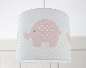 Baby Girl Nursery | Baby Boy Nursery | Nursery Lampshade | Elephant lampshade | Pink Nursery Decor | Pink & Grey Nursery Lampshade