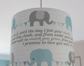 Nursery Lampshade Blue Elephants  | Nursery Decoration | Nursery Ideas | Boys Nursery | Nursery Decor | Elephant Nursery |Girls Nursery