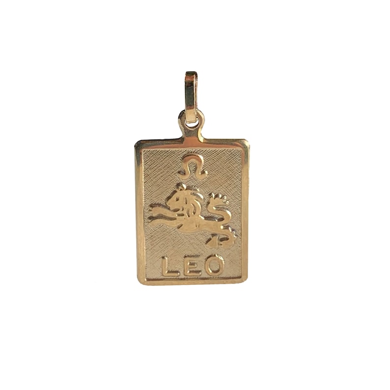 Gold Mens Zodiac Pendant Solid 10K Yellow Gold Astrology Etsy