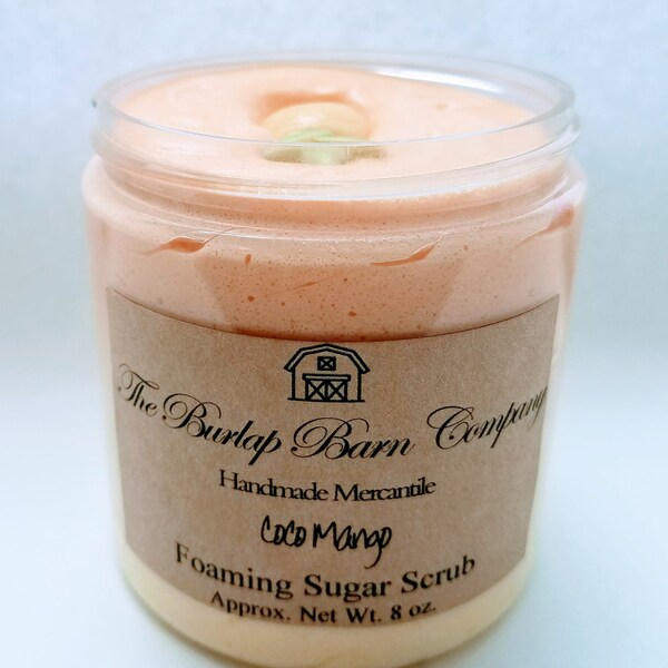 Coco Mango Whipped Sugar Scrub, Mango Whipped Soap, Coconut Sugar Scrub, Whipped Soap Gift, Gift for her,Gift for Mom,Vegan Friendly