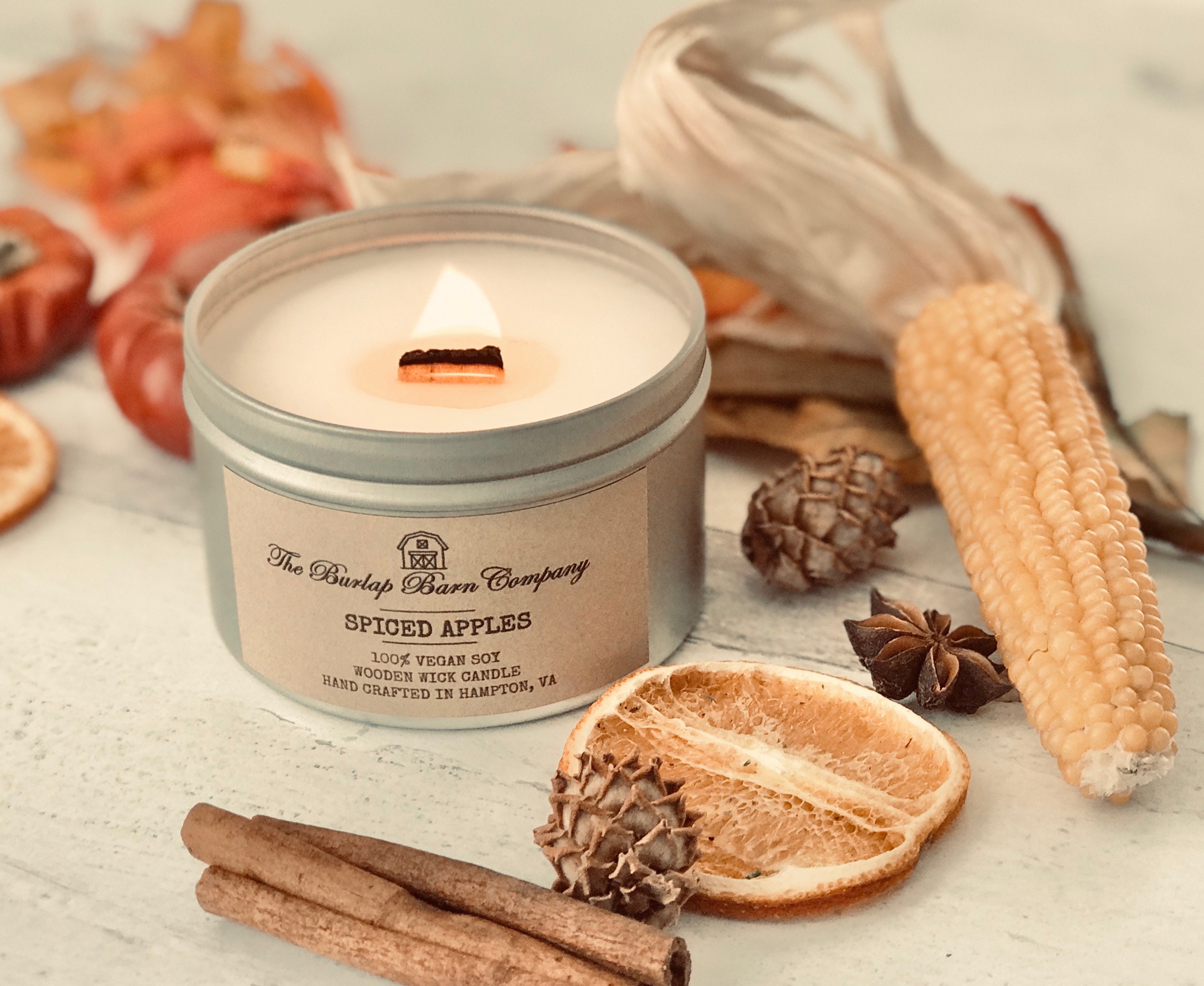 Pumpkin Spice Wine Scented Soy Wax Wooden Wick Candle Fall / Winter / Holiday Seasonal Pumpkin Spice Wine Scented Soy Wax Wooden Wick Candle Fall / Winter / Holiday Seasonal