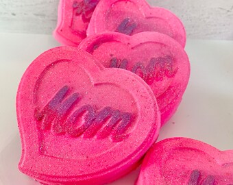 Mom Heart Bath Bomb, Aromatic Spa Treat, Bath Gift, Mother's Day Gift, Scented Bath Bomb, Gift for Her, Self Care Gift, Aromatherapy