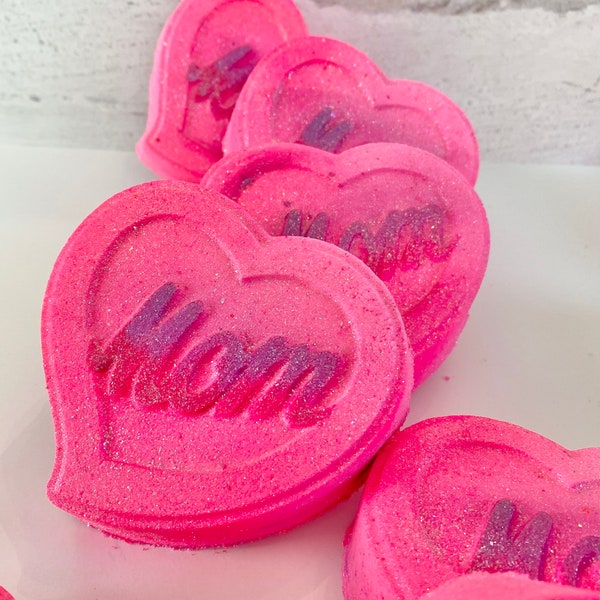 Mom Heart Bath Bomb, Aromatic Spa Treat, Bath Gift, Mother's Day Gift, Scented Bath Bomb, Gift for Her, Self Care Gift, Aromatherapy