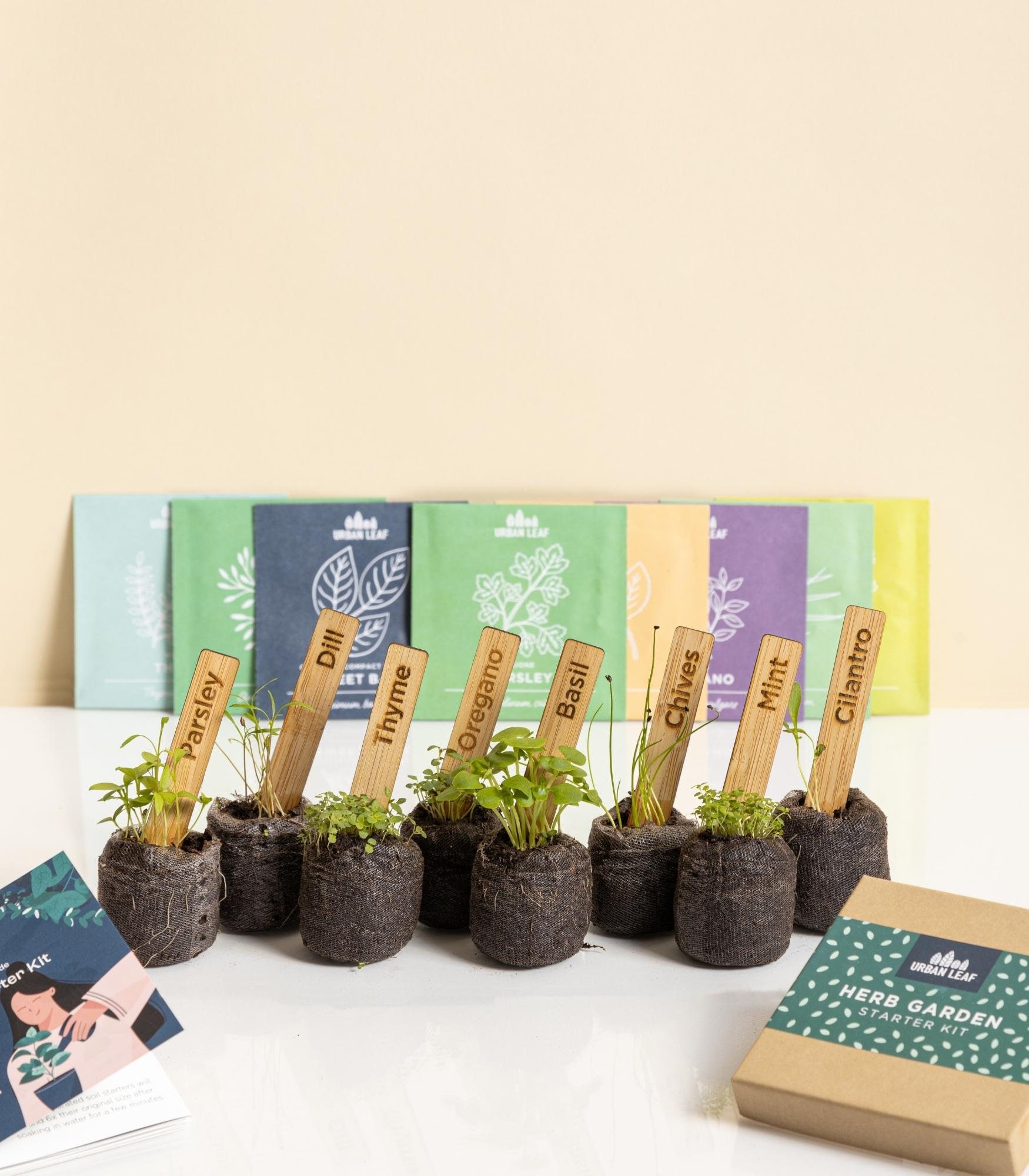 Kit de Démarrage de Jardin d'herbes Aromatiques Pour Le Jardinage Intérieur ou Extérieur, 8 Variétés