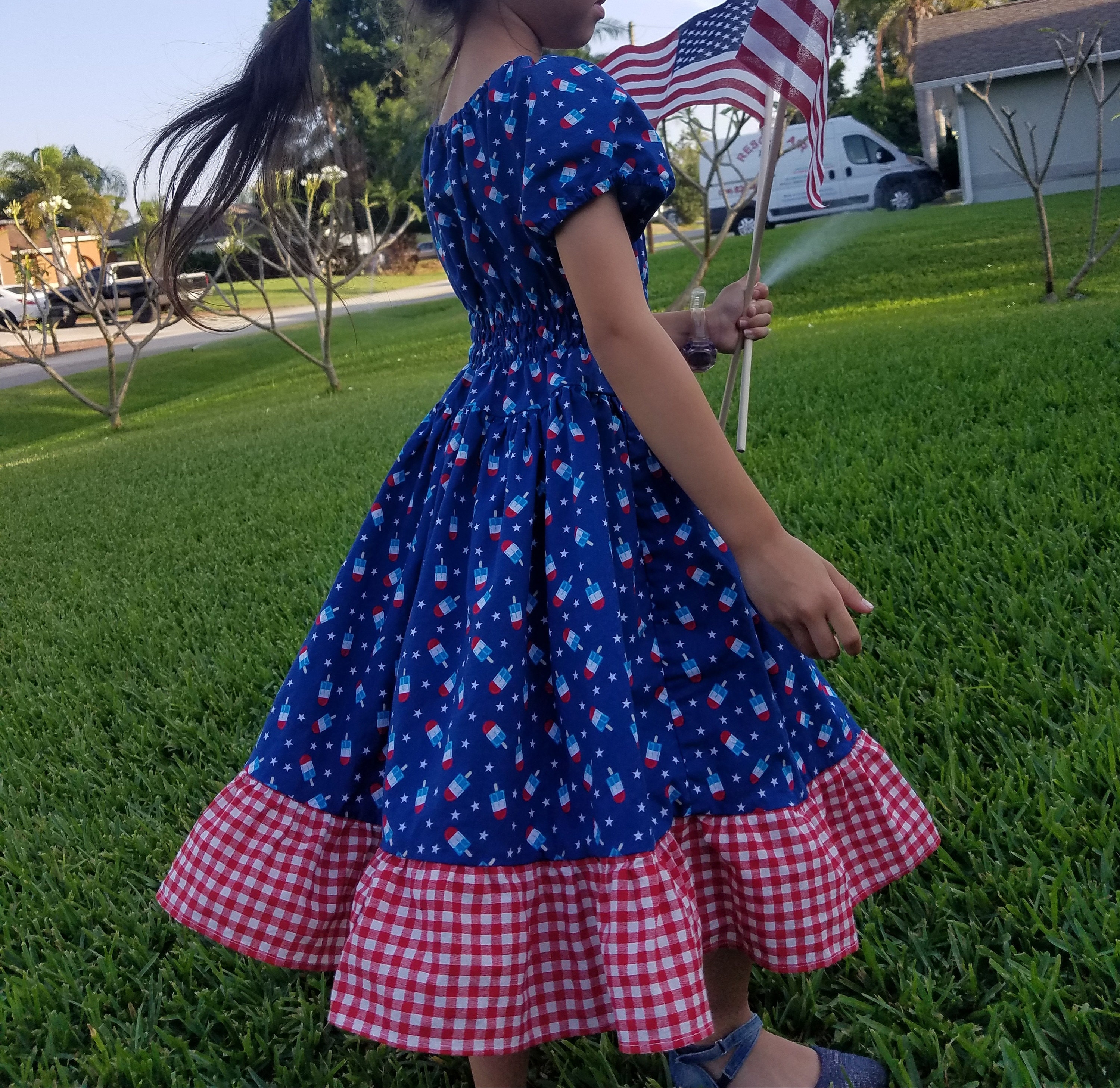4th of July dress for girls Patriotic Red White and Blue | Etsy