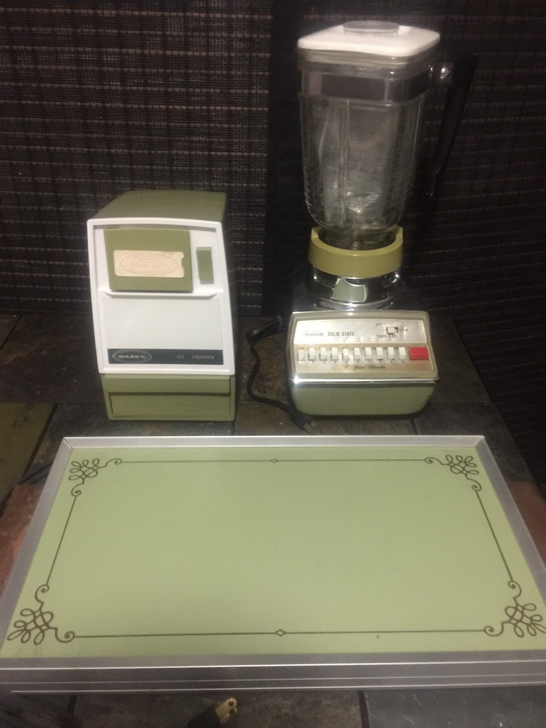 Set Of Retro Olive Green Kitchen Appliances Etsy