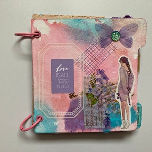 Liebe ist alles, was Sie brauchen Journal, handgemachtes Journal, handgemachtes Papier, im Alter von Ephemera, Shabby Chic, Notizbuch, Junk Journal Verzierungen, Teen