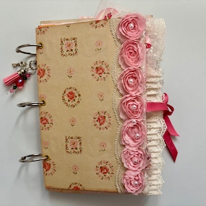 The Traditional Rose Journal, Handmade Journal, Handmade Paper, Ephemera, Notebook, Junk Journal Embellishments, Mixed Media Journal