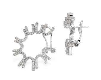 Radiance front hoop earrings - silver