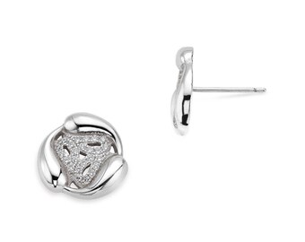 Reflective stud earrings - silver
