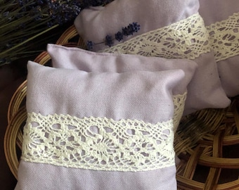 Organic Lavender in Muslin Bag | Pillow Sachets | Premium Herbal-Filled Bag for Linen and Closet | Relax and Calm Aromatherapy Bags