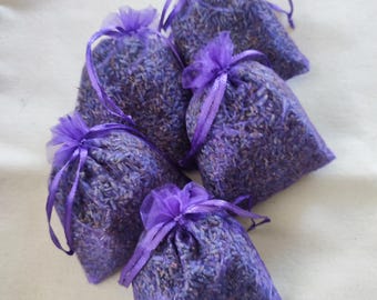 Set von [5] natürlichen Lavendelsäckchen, getrockneten Lavendelsäckchen für Schrank und Schlaf, handgemachtes Aromatherapie-Geschenk.