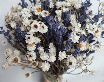 Baby's Breath Lavenders amobium Bridal Bouquet Wedding Dried Flower Bouquet Gifts For Her Dried flower Corsage Buttonholes