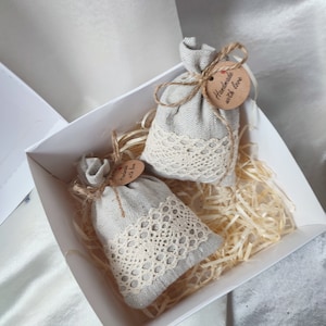 Leinen Aromakissen Lavendel, 2er Set, handgemachte Lavendelkissen, Lavendelblüten, Lavendel, Lavendelkraut, Lavendelknospen, getrockneter Lavendel
