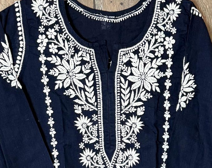 Lucknow Chikankari Kurta / Pure Cotton /Free Shipping in US