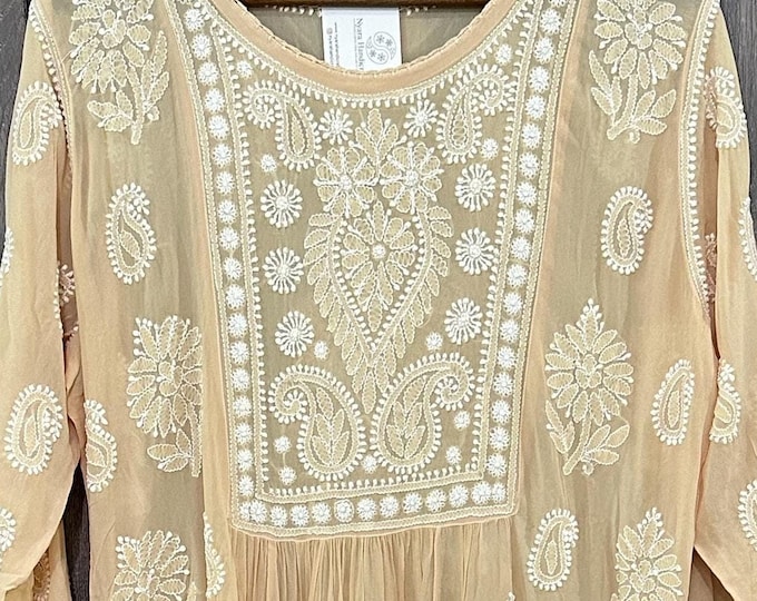 Lucknow Chikankari Georgette Kurta / Matching liner included /Free Shipping in US