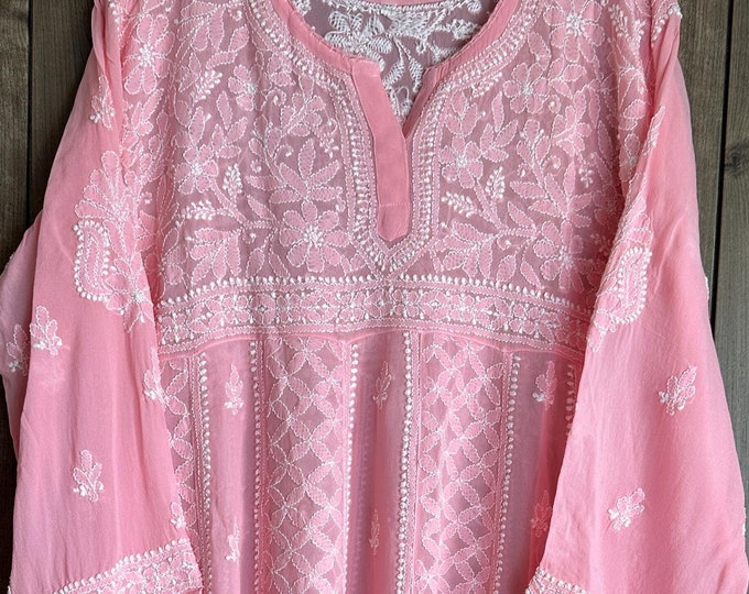 Anarkali Style Georgette Short Kurti / Top / Blouse  /Matching liner included /Free Shipping in US
