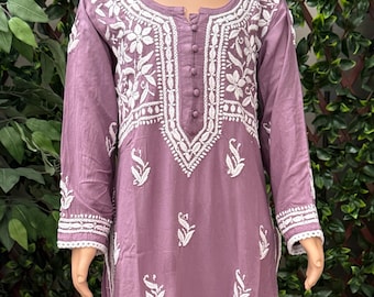 Girls Mauve Soft Modal Cotton Kurta and Dhoti Pants /Free Shipping in US