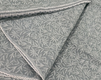 Gray Pure Kota Cotton Chikankari Saree / Fall and petticoat included/ Free Shipping