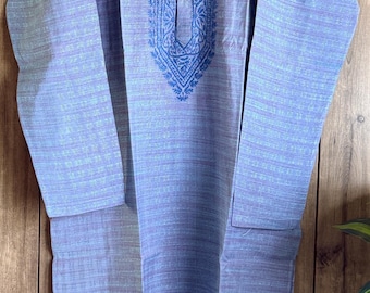 Blue Chikankari Kurta for Men /Free Shipping in US