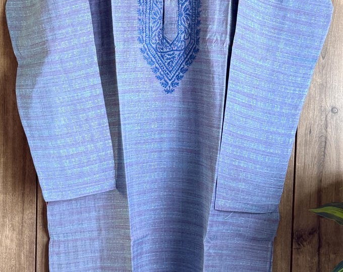 Blue Chikankari Kurta for Men /Free Shipping in US