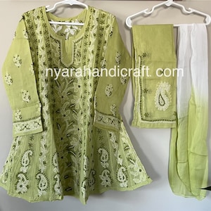 Girls pure cotton Anarkali kurta set/Free Shipping in US