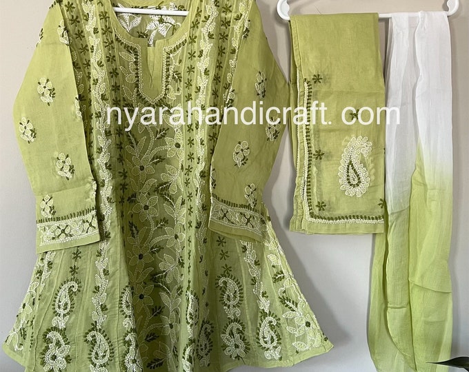 Girls pure cotton Anarkali kurta set/Free Shipping in US