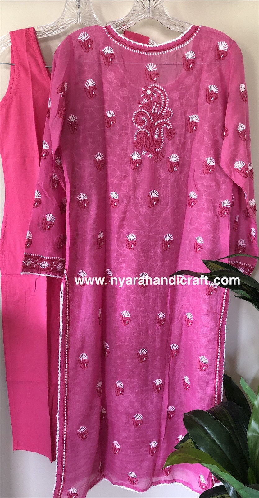 Lucknow Chikankari soft cotton kurta with liner/ Hand Embroidered/ Size ...