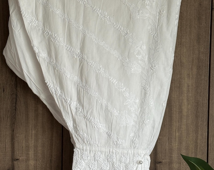 Chikankari Pure Cotton White Salwar /Lined  /Free Shipping in US