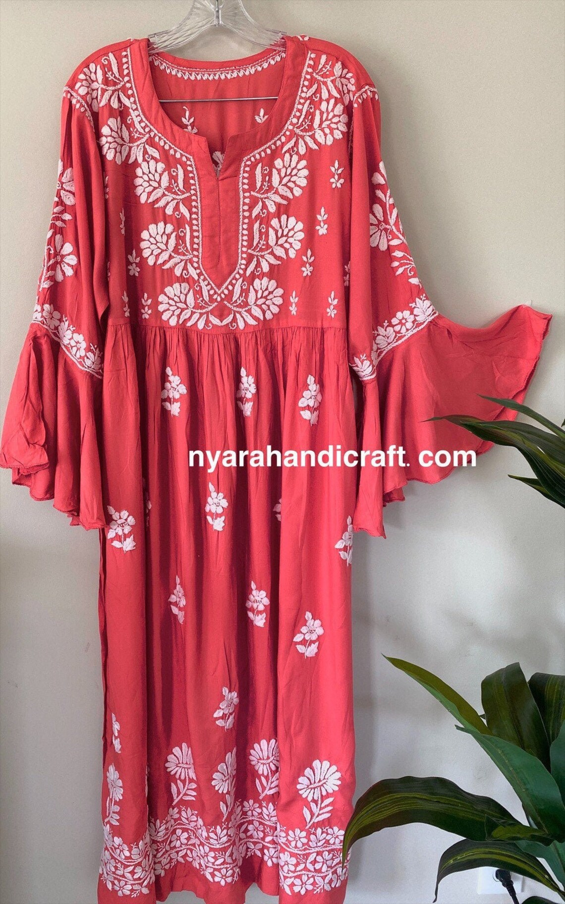 chikankari flared kurta