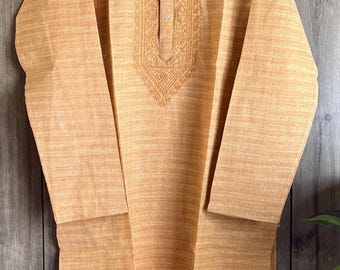 Brown Chikankari Kurta for Men /Free Shipping in US