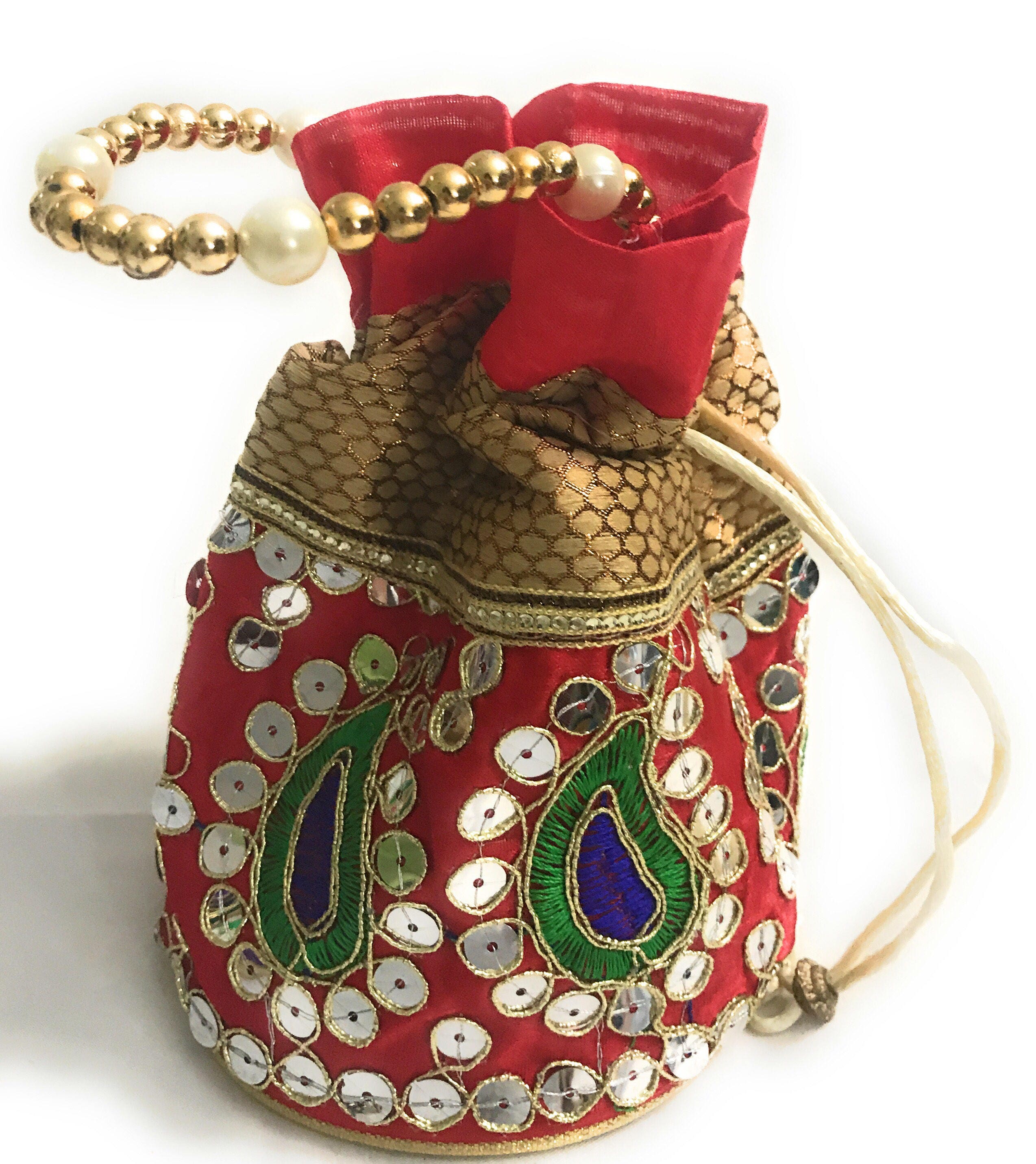 Blue Indian style Purse - Potli Bags Online in USA – B Anu Designs