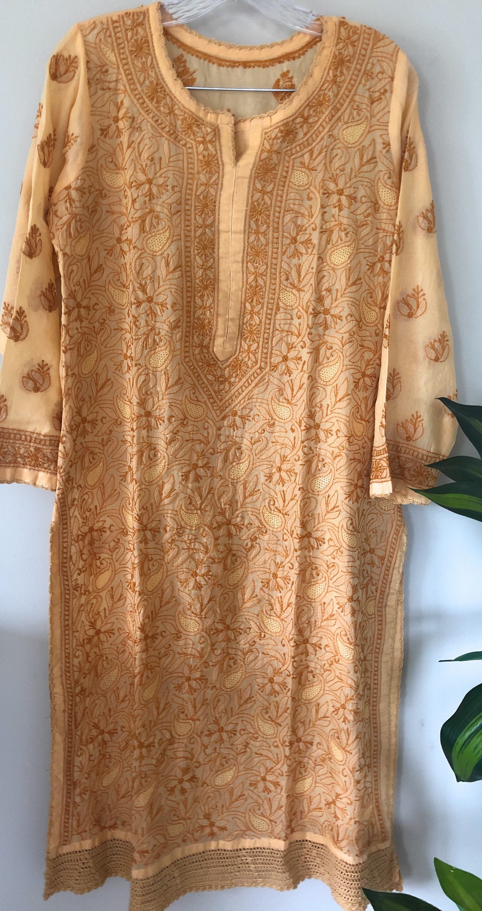 Lucknow Chikankari Soft Cotton Kurta/ Liner Included/FREE SHIPPING in US