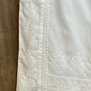 Pure Cotton White Lucknow Chikankari Pants / Fully lined /Free Shipping in US