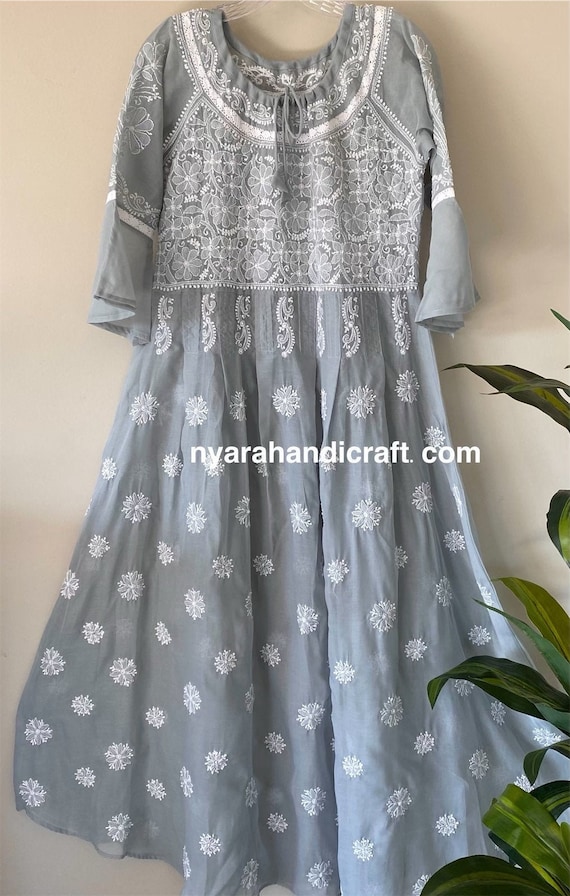 lucknow cotton dresses This isnt embroidery. This is 400 years of Lucknow stitched into pure cotton. , Meet our Hand Embroidered Pure Cotton Lucknowi Chikankari Dress Material in two colours that both deserve a place