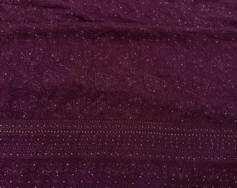 Georgette Fabric for Kurta and Dupatta / Chikankari Hand Embroidery with Mukaish Work/ Free Shipping in US