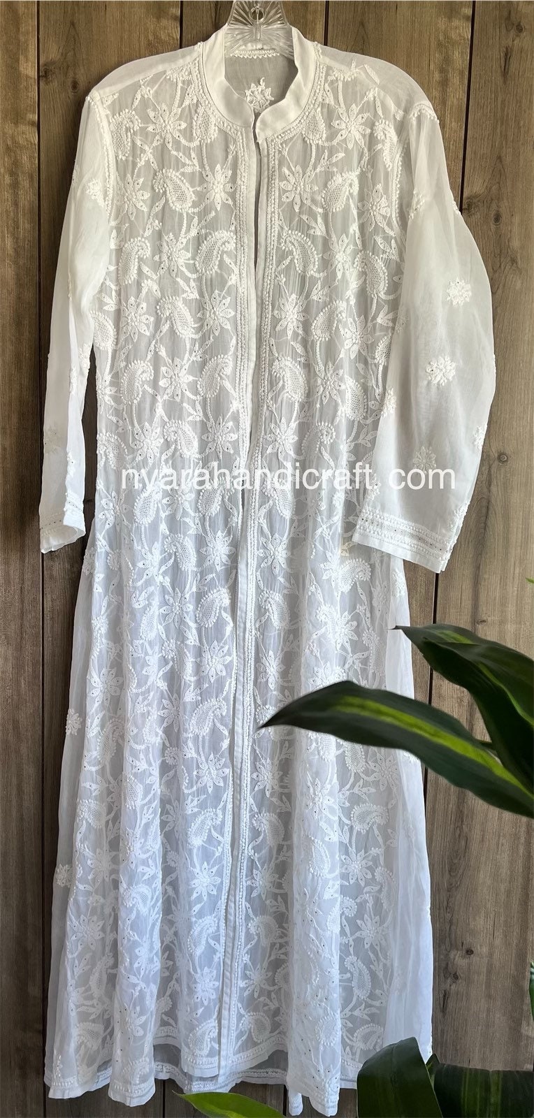 White Chikankari Jacket / Soft mal mal cotton /Free Shipping in US