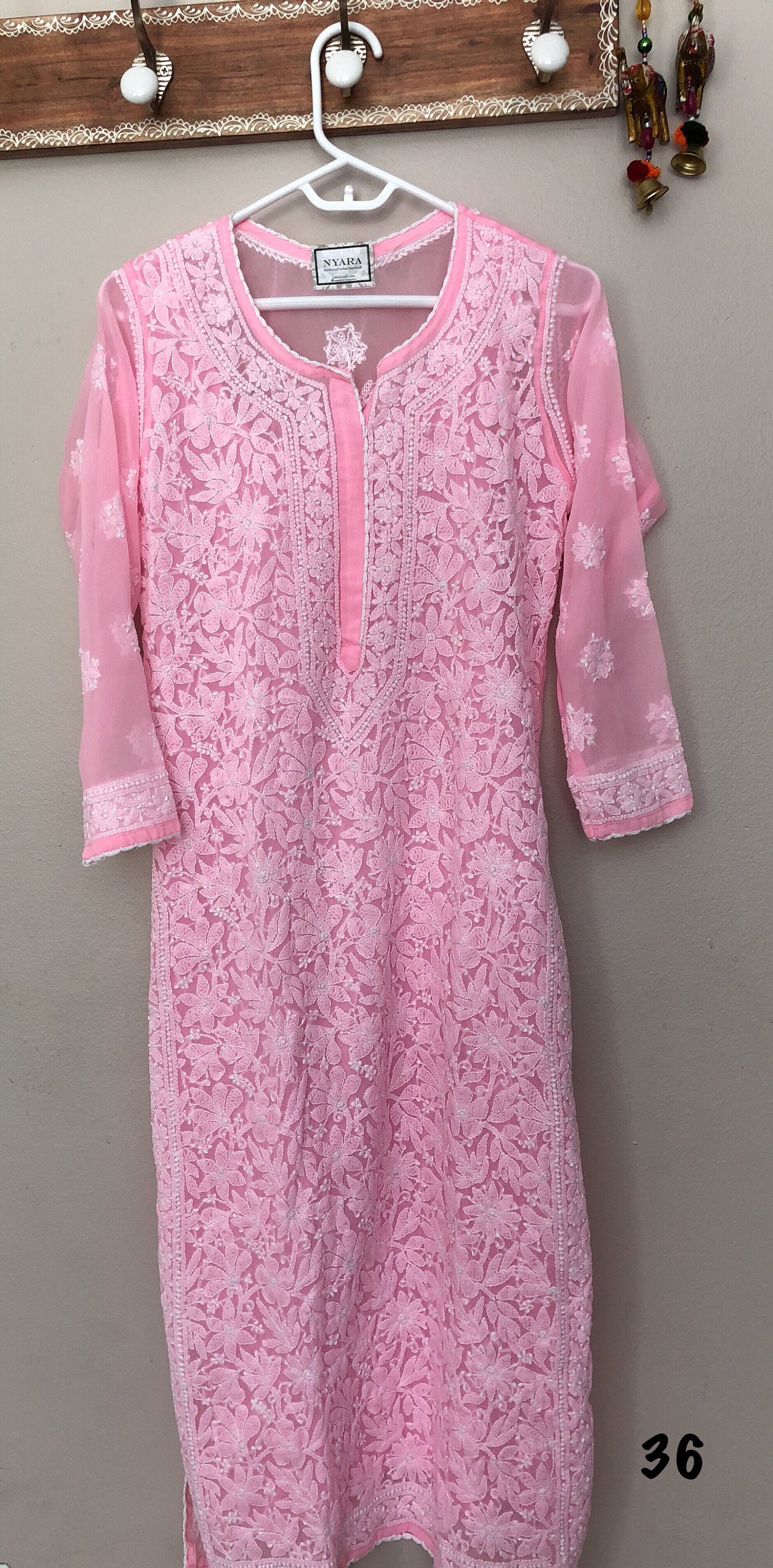 Lucknow Chikankari Georgette kurti/ matching liner included /Lucknow ...