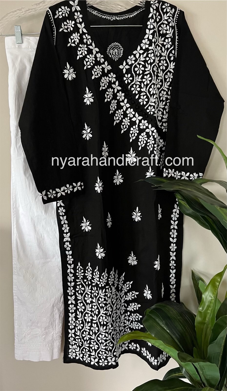 Chikankari Pure Cotton Kurta with Churidar